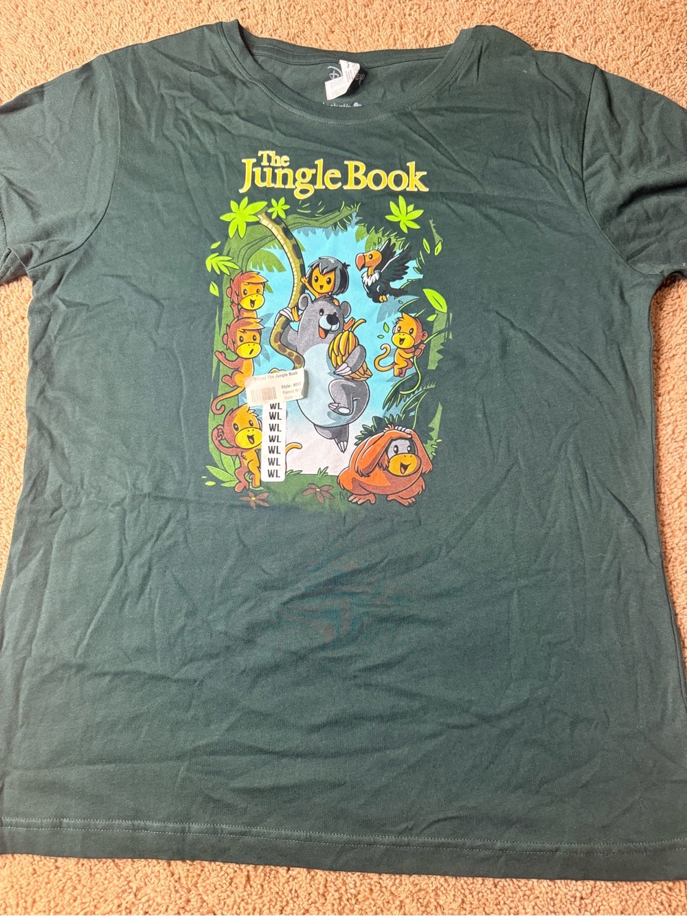 Disney The Jungle Book Graphic Tee - Forest Green with Yellow Accents